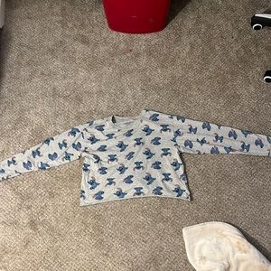 Long sleeve cropped stitch shirt